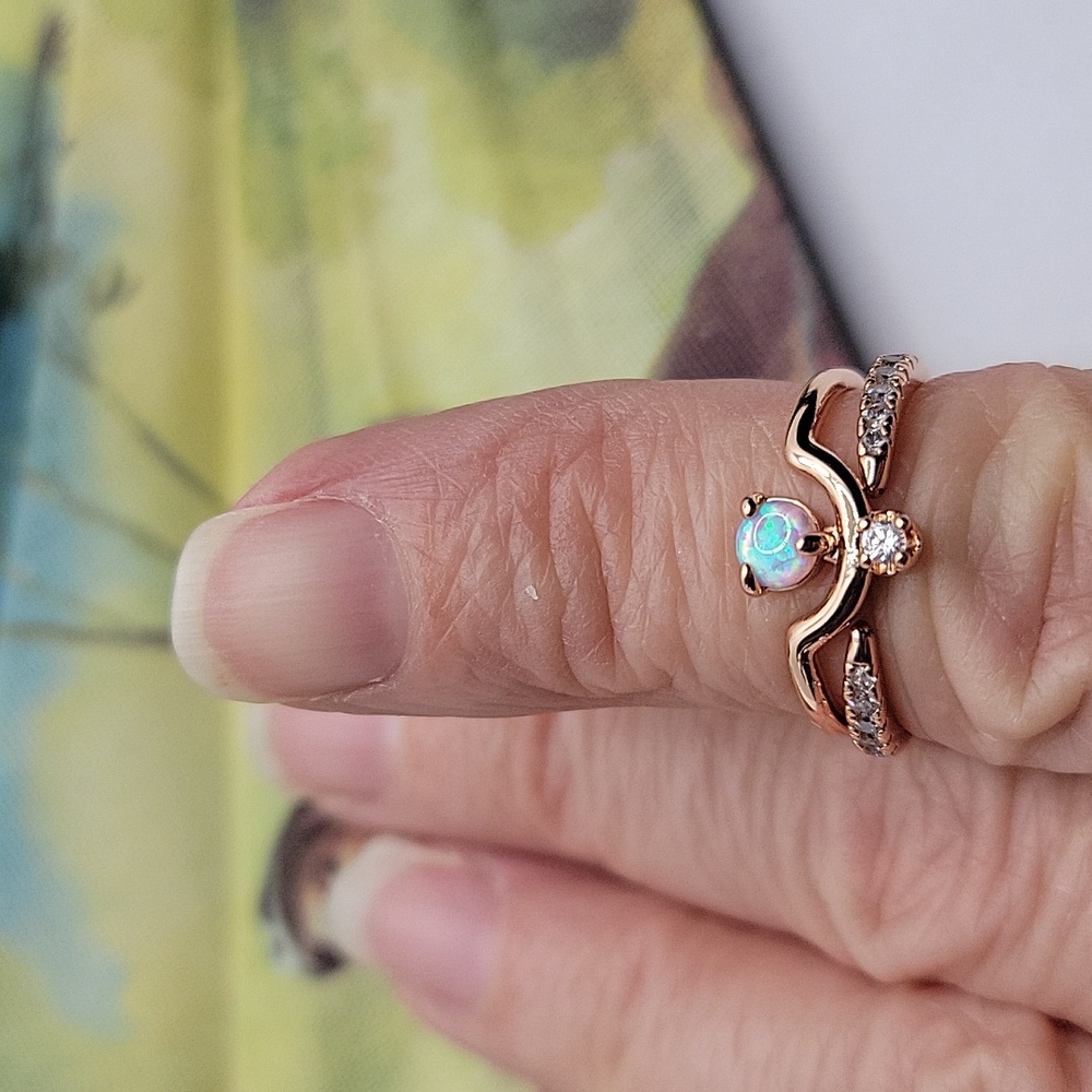 Beautiful Created Opal Ring